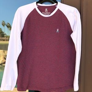 Psycho Bunny Wine/White Baseball-style Shirt S